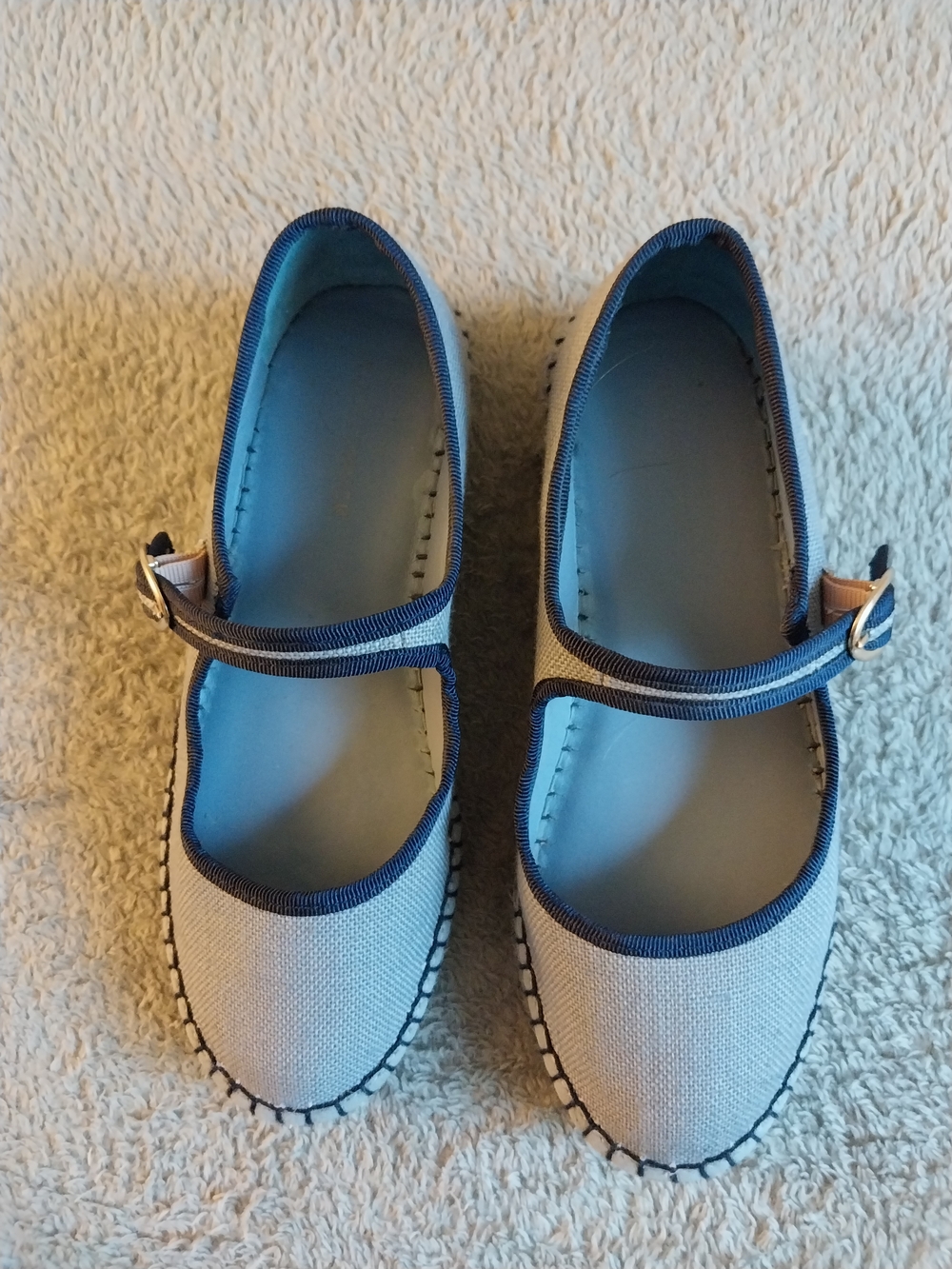 Tuckernuck Canvas Mary Jane Flats with Navy Trim